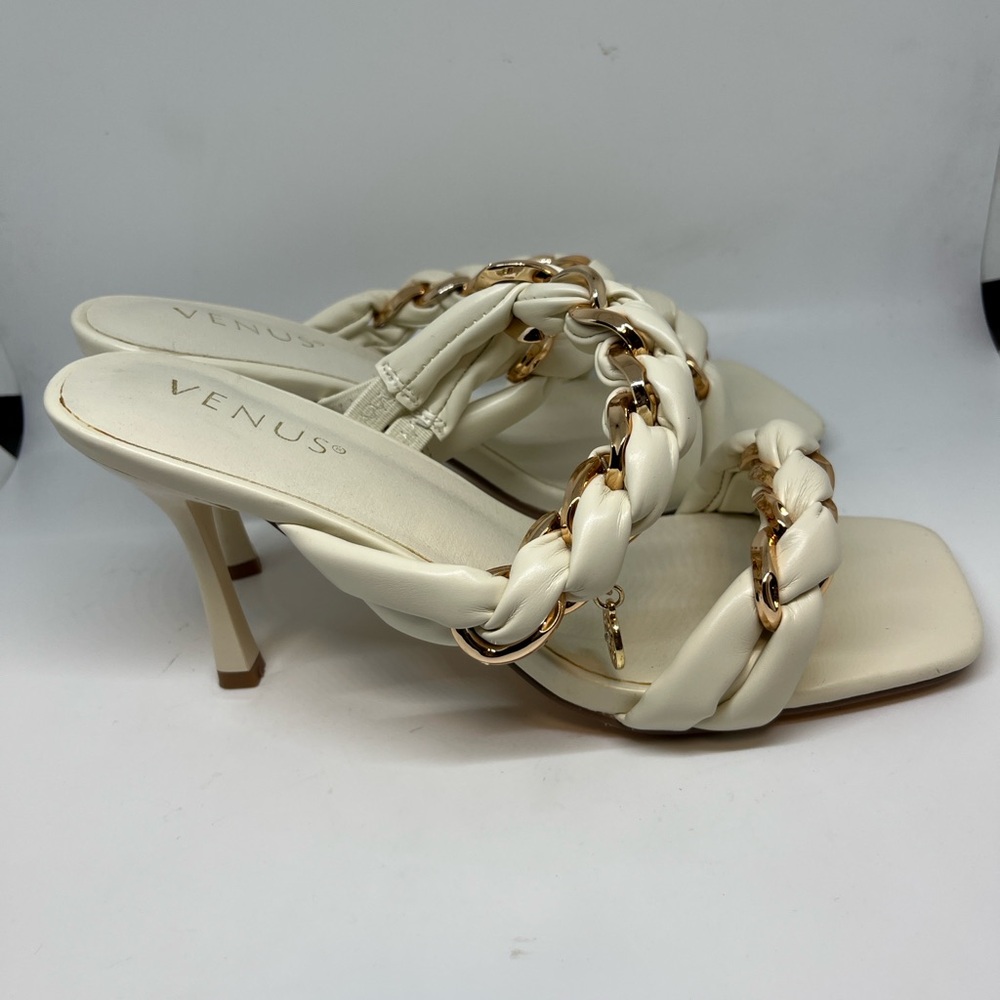 Venus Women's Cream and Gold Sandals size 8.5 - Picture 14 of 16